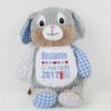 Personalisiertes Kuscheltier Hase blau Stoffhase