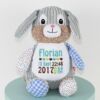 Personalisiertes Kuscheltier Hase blau Stoffhase