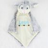 Personalisiertes Schmusetuch Hase grau Kuscheltuch bestickt