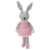 Gehäkeltes Hasen-Kuscheltier mit Rassel (rosa)