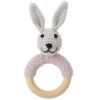 Rassel Holzring Hase Bibi rosa