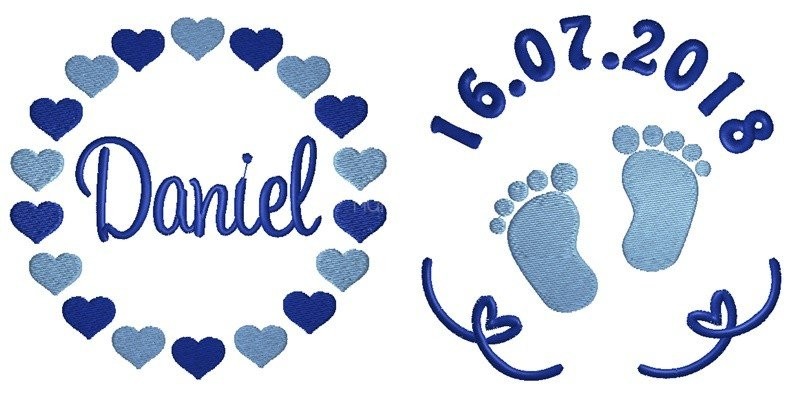 Name Herzkreis Füße blau