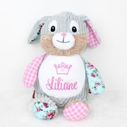 Kuscheltier Hase rosa mit Namen