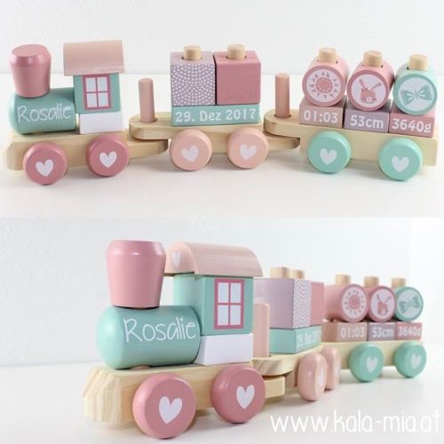 Little Dutch Zug rosa mit Geburtsdaten