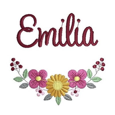 Boho Blumenstickerei mit Name