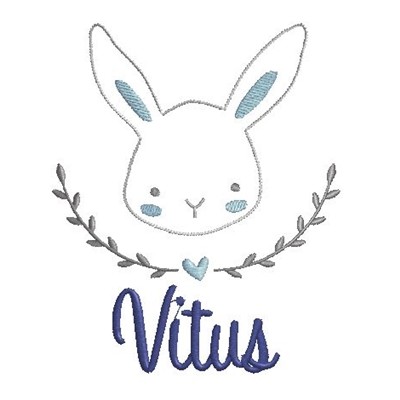 Hase mit Name blau