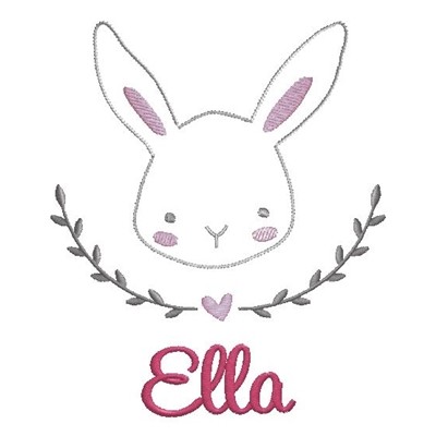 Hase mit Name rosa