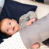Baby Bettschlange BLAU HELLBLAU GRAU
