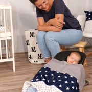 BABYDECKE & KUSCHELDECKE BLAU HELLBLAU GRAU