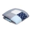 KRABBELDECKE BLAU HELLBLAU GRAU 140x140cm
