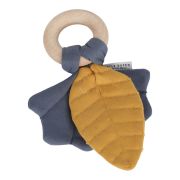Knistertuch Greifling Blatt Gelb/BLAU Little Dutch