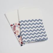 Mutterkindpasshülle Chevron blau weiß