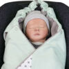 Ganzjahres Baby-EINSCHLAGDECKE MINT GRAU