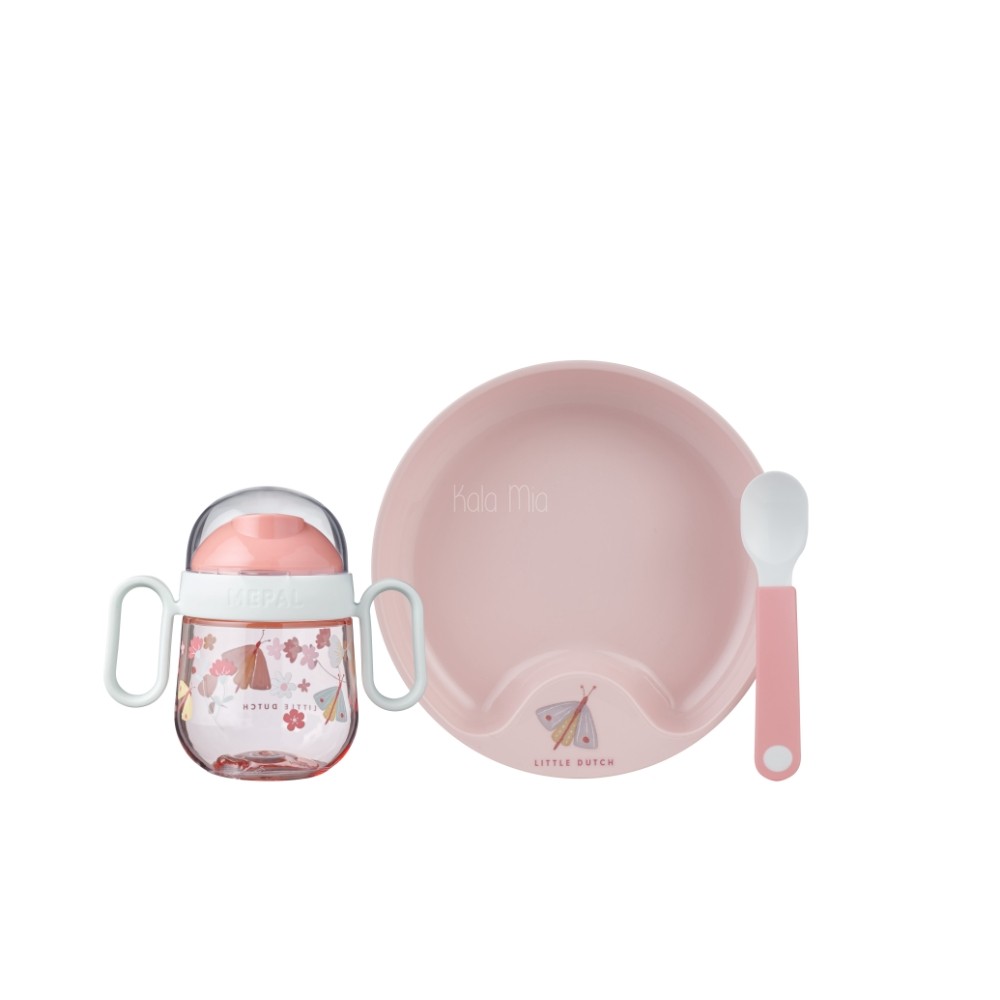 Babygeschirr Set 3-teilig pink Mepal Little Dutch