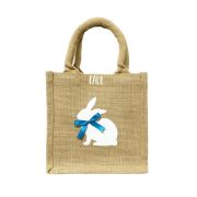 Jute Tasche Ostern Hase mit Masche mint