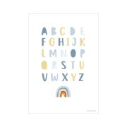 Poster Regenbogen Alphabet Blau – A3 Little Dutch