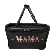 Personalisierter Einkaufskorb schwarz/silber Mama Muttertag