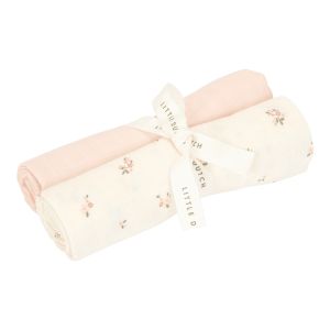 2er Set Stoffwindel Swaddle White Fairy Garden / Fairy Blossom Little Dutch